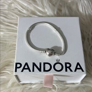 Pandora Silver Bracelet with Heart Charm